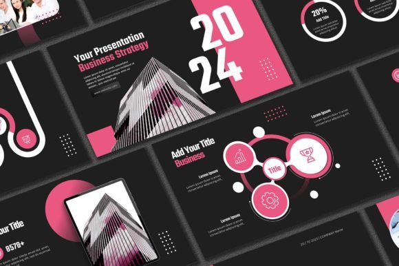 Black Pink Powerpoint Template: Modern Design for Impact