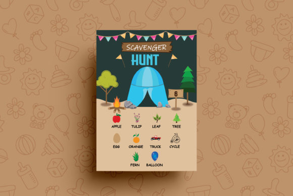 Camping Tent Scavenger Hunt Template for Boys