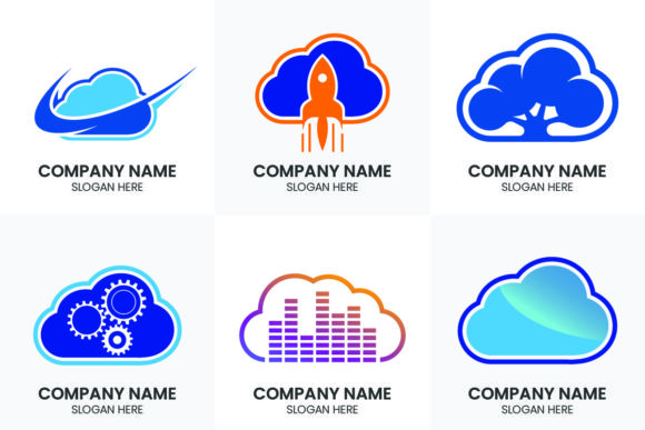 Cloud Computing Icon Vector Logo Set: Your Brand's Digital Toolkit