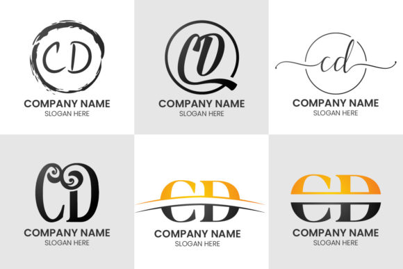 Creative Monogram Mastery: The Initial C D Letter Logo Set
