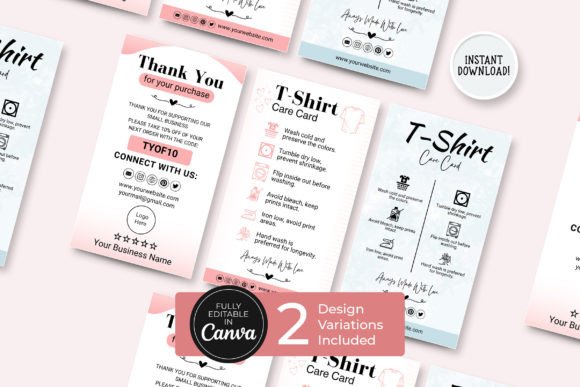 Elevate Your Brand with Editable T-Shirt Care Cards