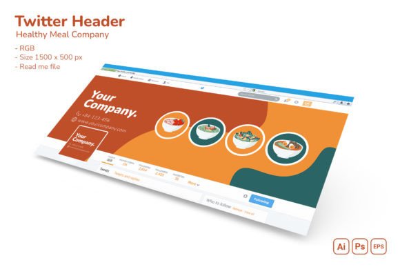 Healthy Meal Company Twitter Header: Fresh Design for Your Brand