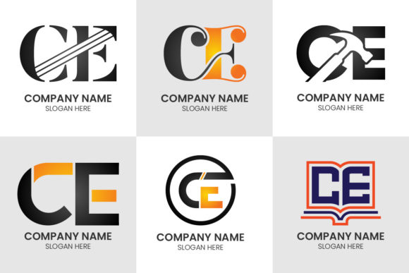 Initial Letter C E Logo Set: A Creative Typography Template