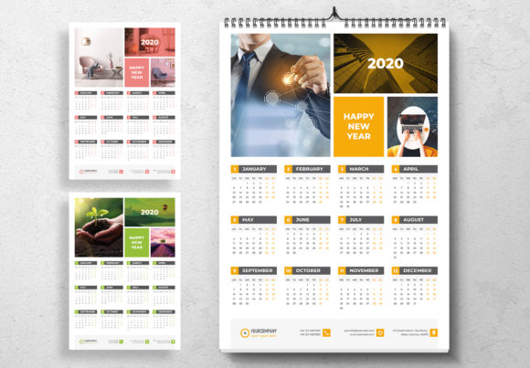 Wall Calendar 3 Color Styles: A Designer's Template for Organized Visuals